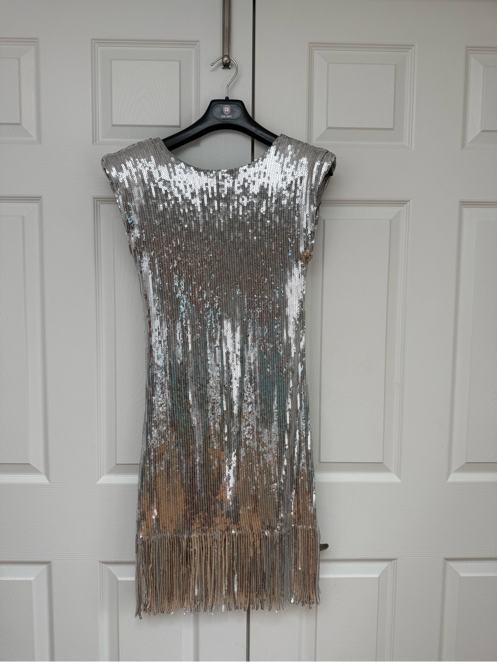 Joie Silver Sequin Sleeveless Shift